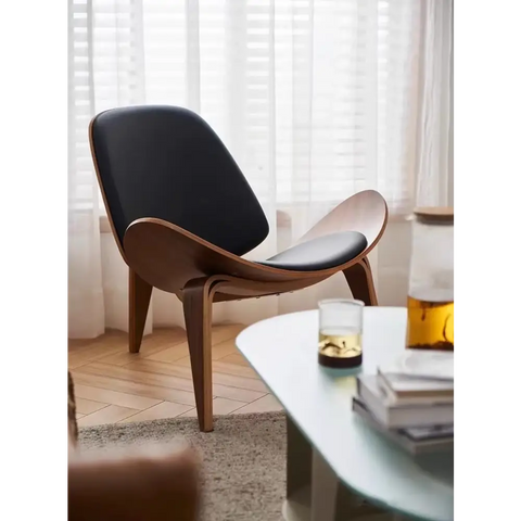 Hans Wegner CH07 Shell Chair Black & Walnut - chair
