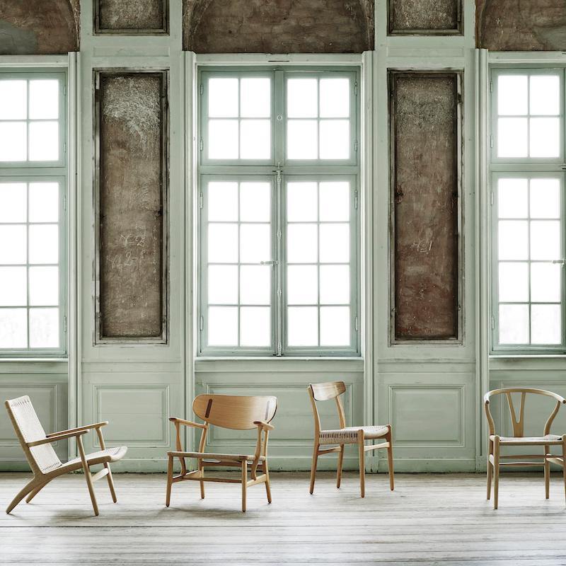 Classic Hans W CH01 Rattan Dining Chair, Light Oak
