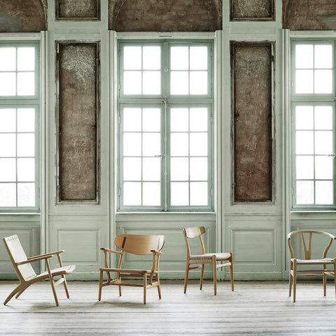 Classic Hans W CH01 Rattan Dining Chair, Light Oak