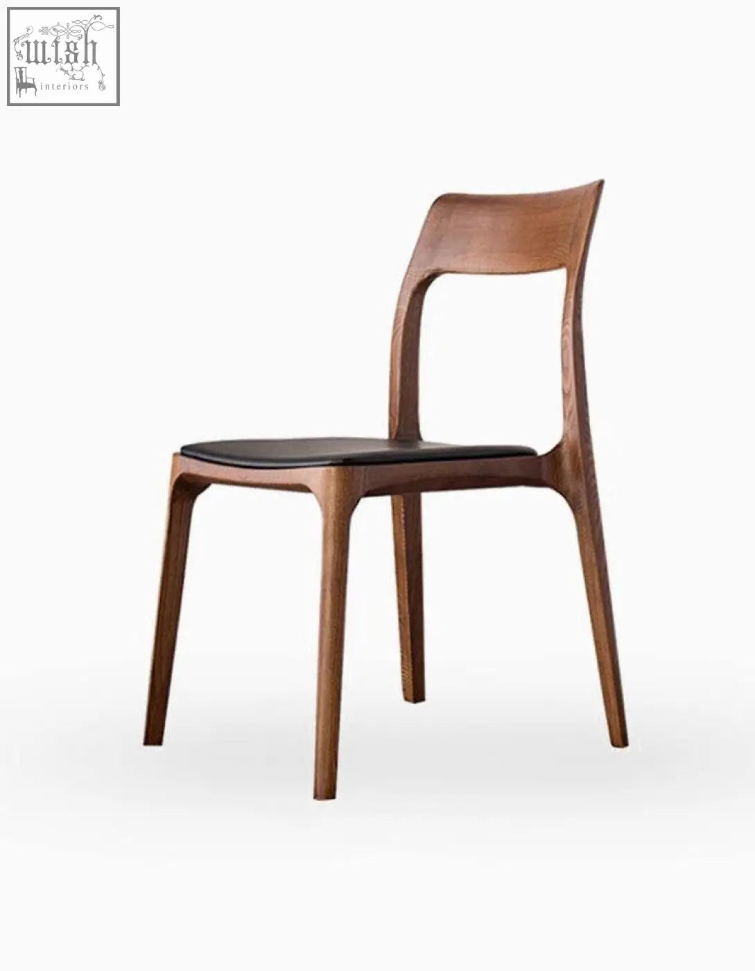 Modern hans wegner ch3 dining chair in dark oak with a sleek wooden frame and black upholstered seat for dining rooms
