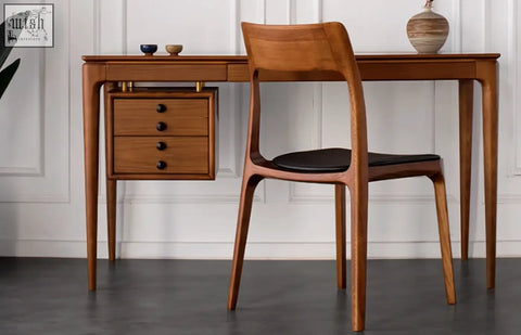 Hans wegner ch3 dining chair in dark oak with sleek wooden frame and black leather seat perfect for dining chairs