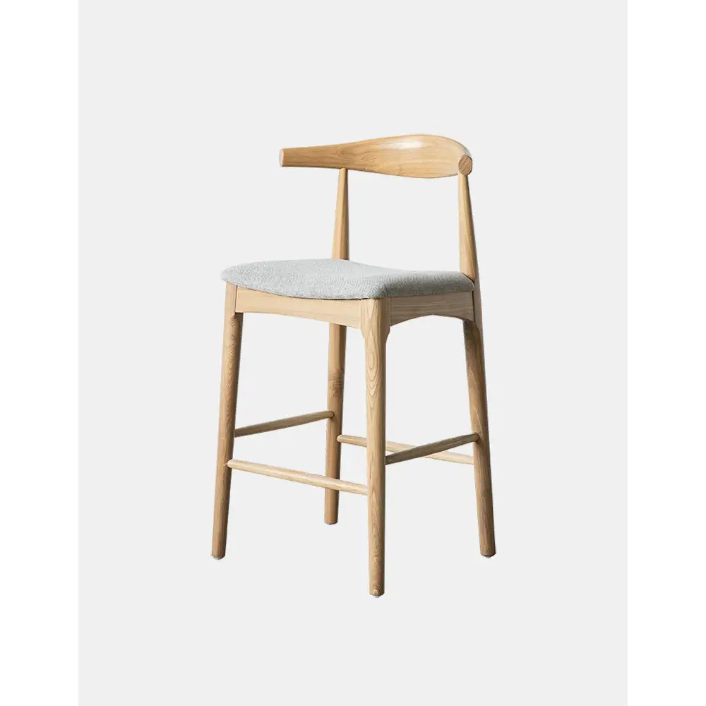 Hans Wegner CH32 Bar Stool, Oak/ Rosewood, Linen｜ DC Concept