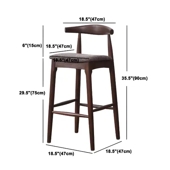 Hans Wegner CH32 Bar Stool Oak/ Rosewood Linen