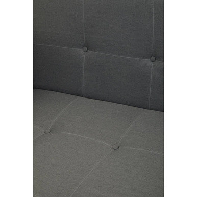Gray tufted linen corner sofa bed with button detailing perfect for stylish and comfortable lounging