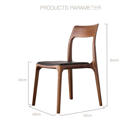 Modern hansel ch3 solid wood dining chair with dark oak frame and black upholstered seat for stylish dining rooms