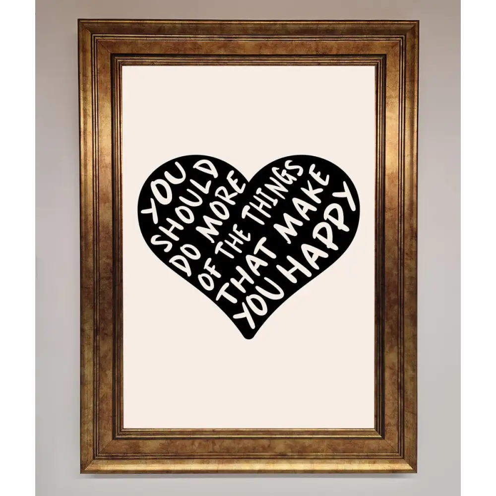 Happy Heart Framed Print - A3 (29.7 x 42 cm) / Bronze - Framed Print