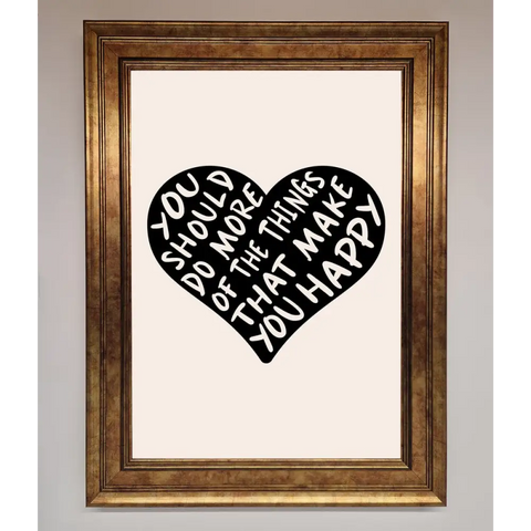 Happy Heart Framed Print - A3 (29.7 x 42 cm) / Bronze - Framed Print
