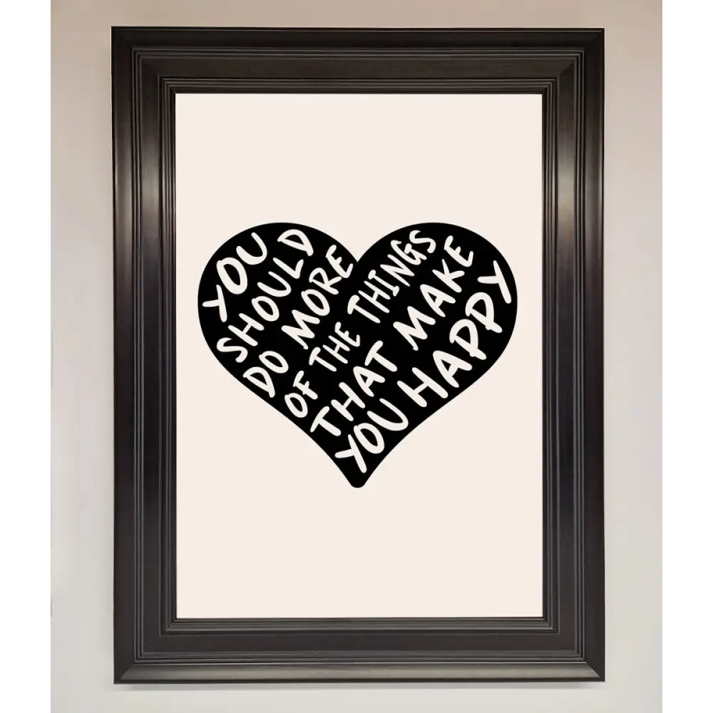 Happy Heart Framed Print - A3 (29.7 x 42 cm) / Matt Black - Framed Print