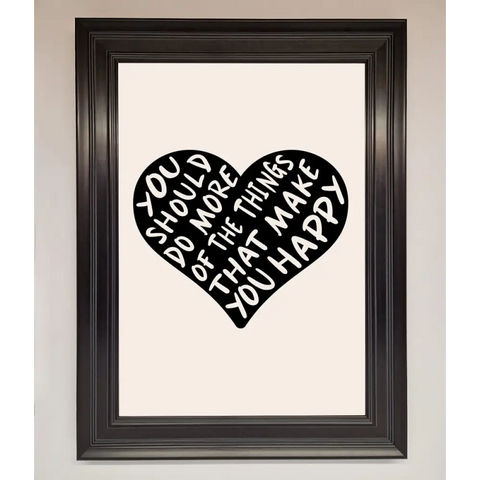 Happy Heart Framed Print - A3 (29.7 x 42 cm) / Matt Black - Framed Print