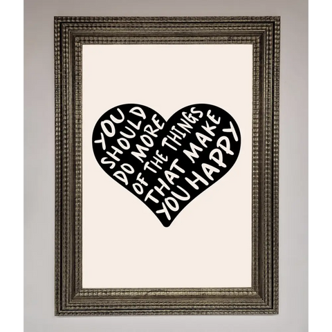 Happy Heart Framed Print - A3 (29.7 x 42 cm) / Ornate Silver - Framed Print