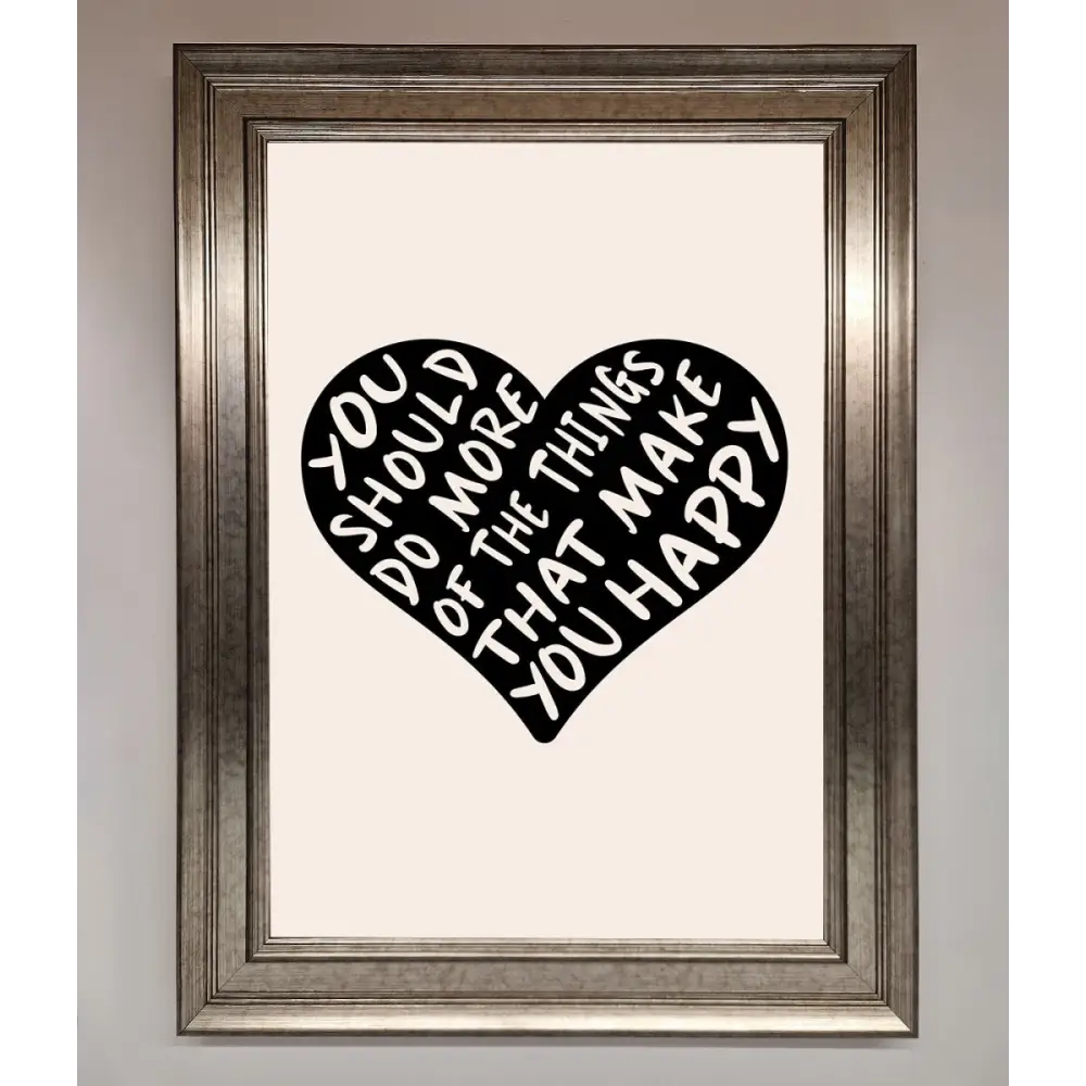 Happy Heart Framed Print - A3 (29.7 x 42 cm) / Silver - Framed Print
