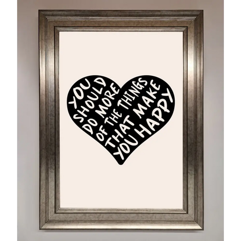 Happy Heart Framed Print - A3 (29.7 x 42 cm) / Silver - Framed Print
