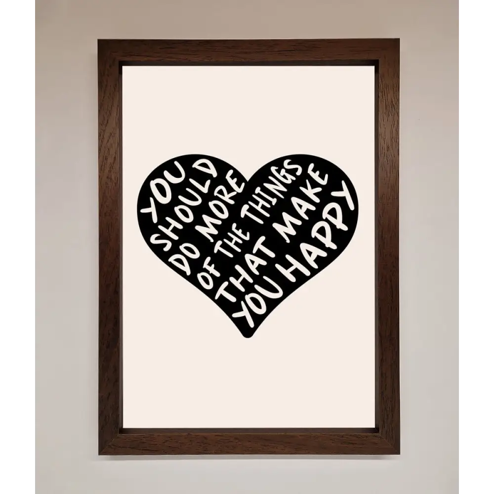 Happy Heart Framed Print - A3 (29.7 x 42 cm) / Walnut - Framed Print
