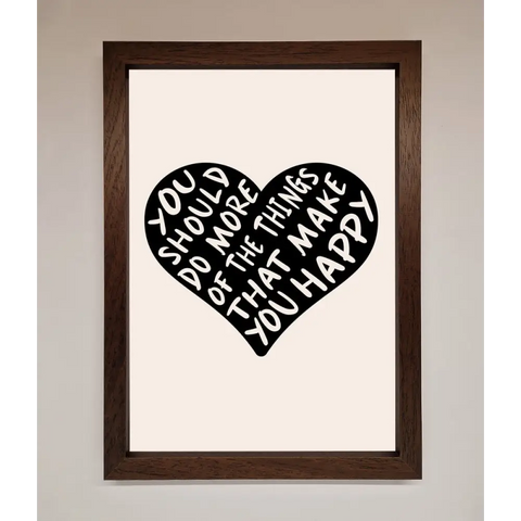 Happy Heart Framed Print - A3 (29.7 x 42 cm) / Walnut - Framed Print
