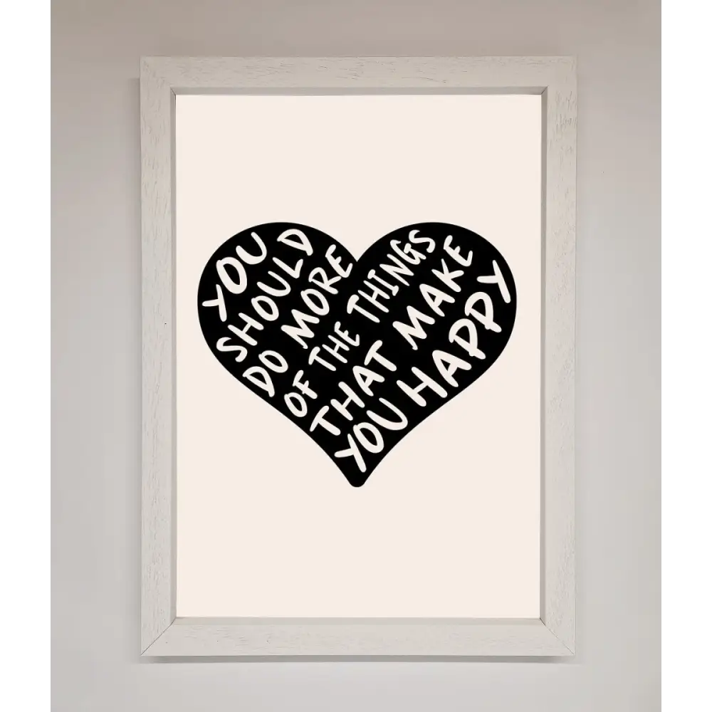 Happy Heart Framed Print - A3 (29.7 x 42 cm) / White - Framed Print