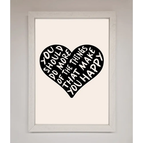Happy Heart Framed Print - A3 (29.7 x 42 cm) / White - Framed Print