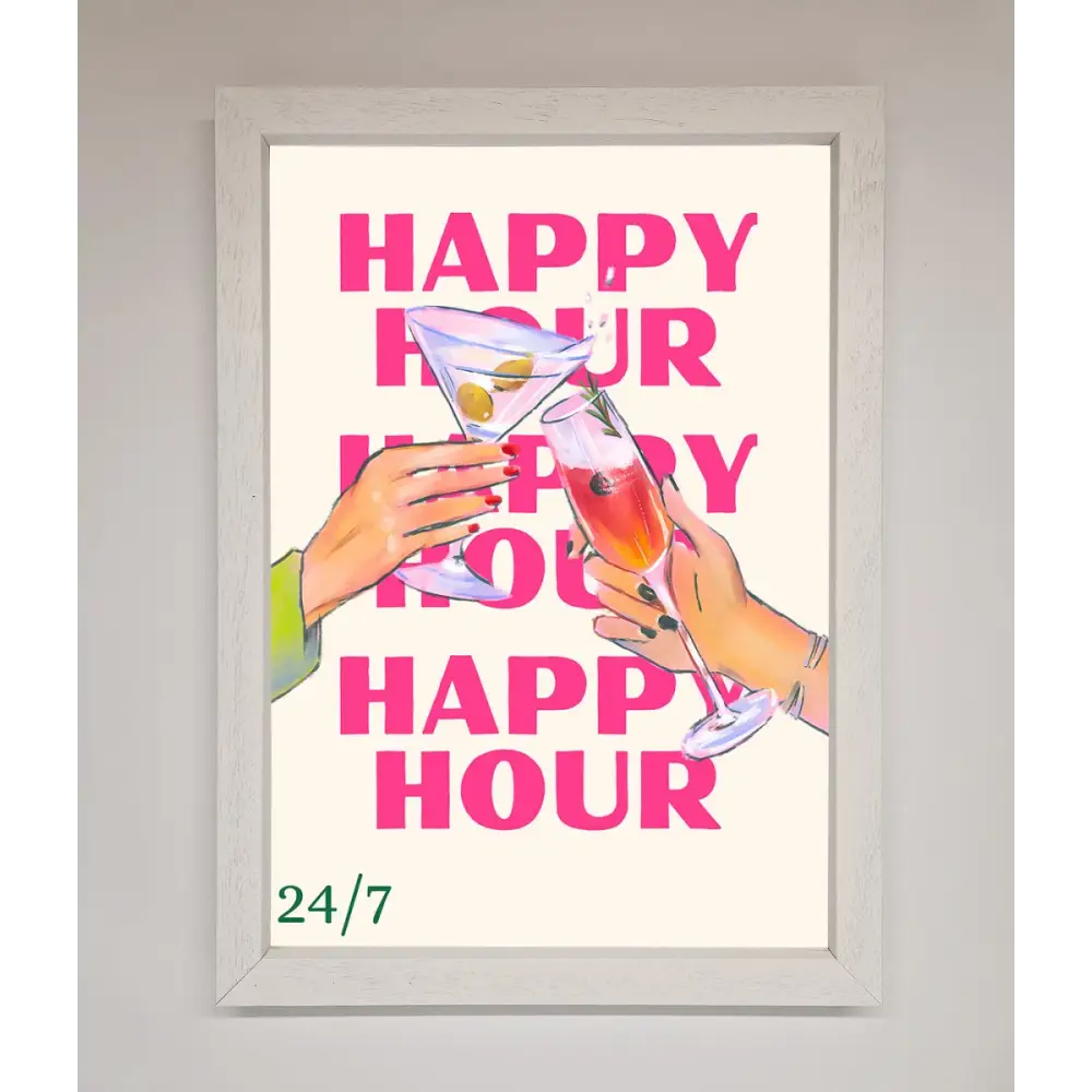 Happy Hour Framed Poster - A3 (29.7 x 42 cm) / White - Framed Print