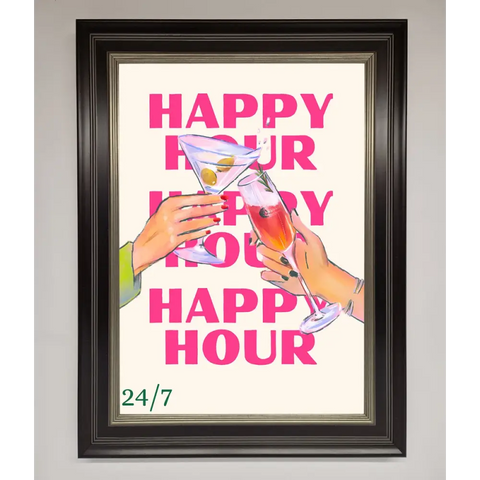Happy Hour Framed Poster - B0 (100 x 141 cm) / Black Silver - Framed Print