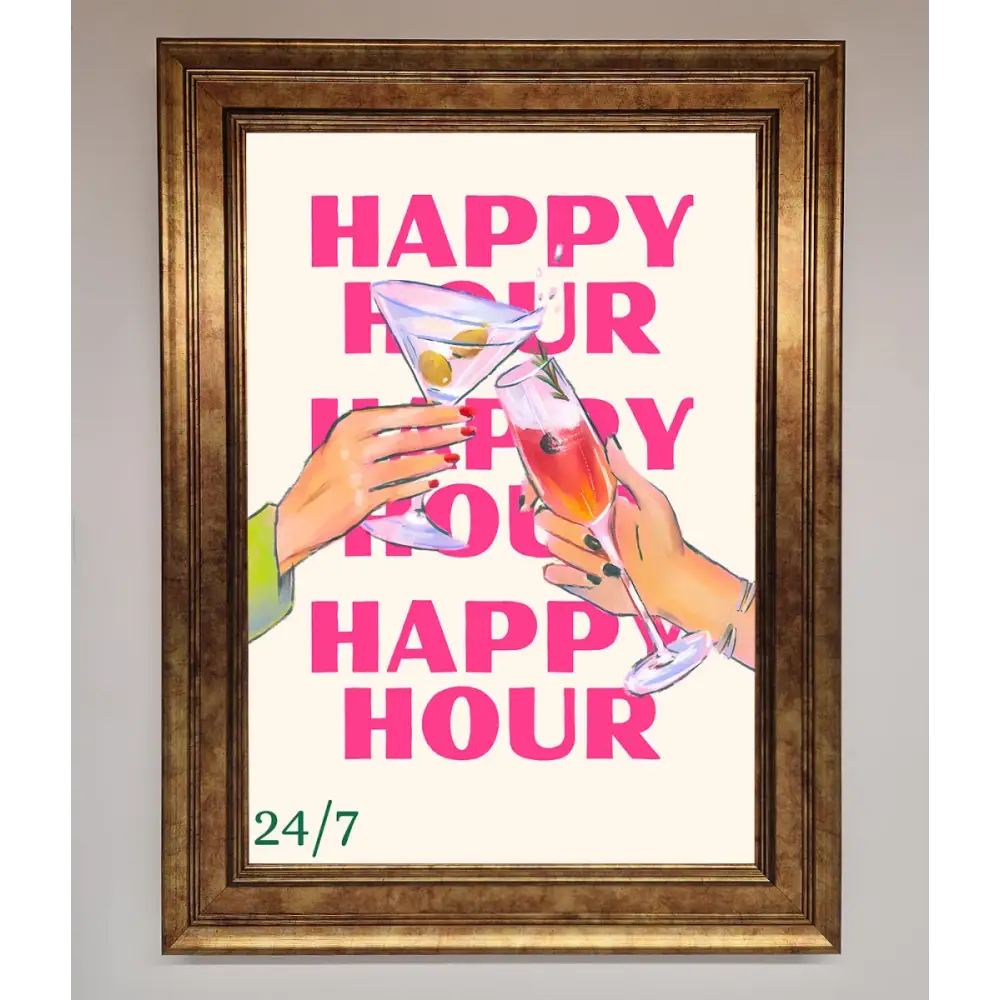 Happy Hour Framed Poster - B0 (100 x 141 cm) / Bronze - Framed Print