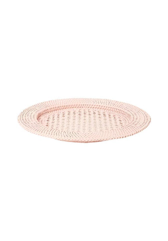 Harbour Island Round Rattan Charger Placemat Pink - Set of 4