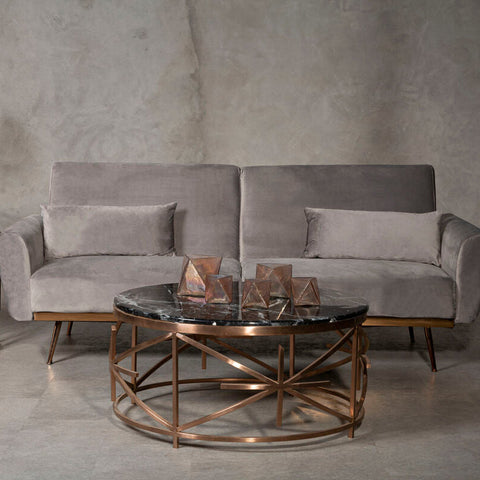 Hatton Grey Velvet Sofa Bed