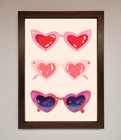 Heart Sunglasses Framed Poster