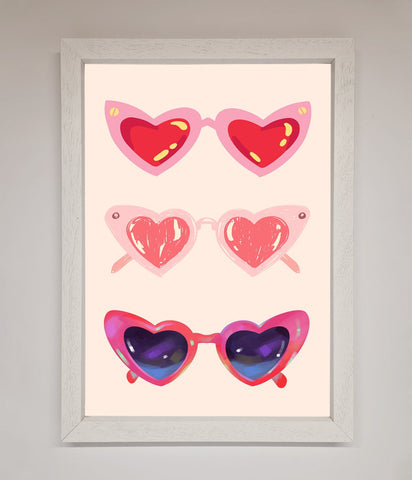 Heart Sunglasses Framed Poster