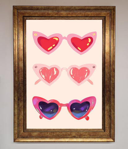 Heart Sunglasses Framed Poster
