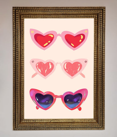 Heart Sunglasses Framed Poster