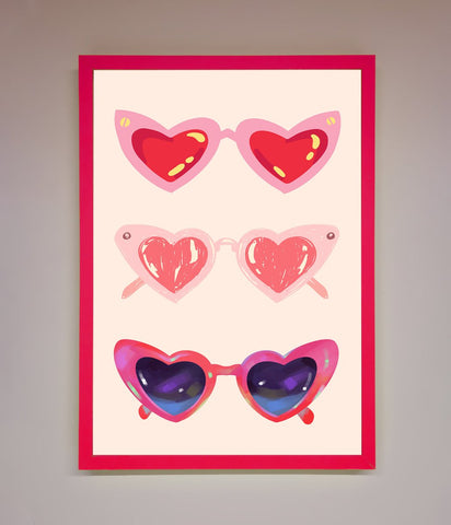 Heart Sunglasses Framed Poster