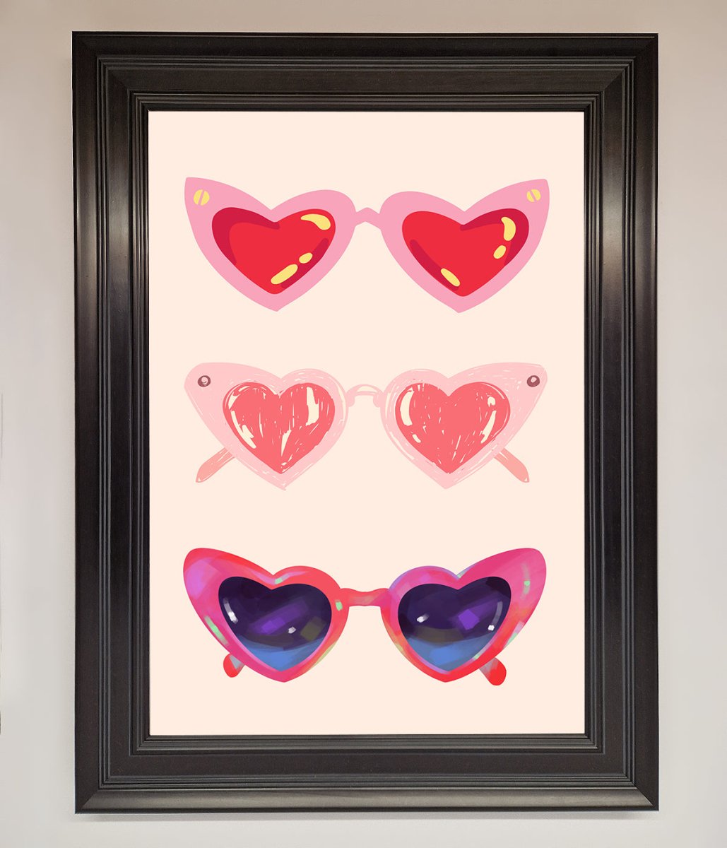 Heart Sunglasses Framed Poster