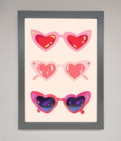 Heart Sunglasses Framed Poster