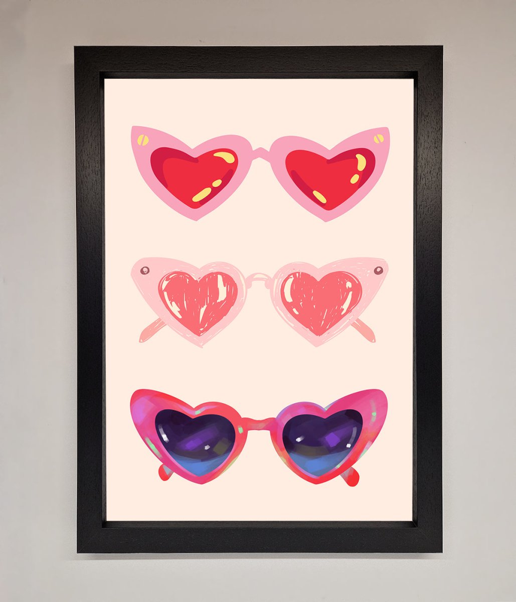 Heart Sunglasses Framed Poster