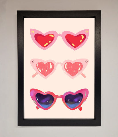 Heart Sunglasses Framed Poster
