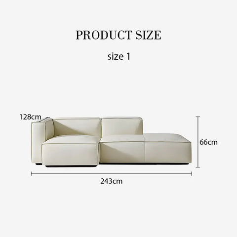 Hebe Three Seater / Four Seater Corner Sofa Real Leather - Sofa