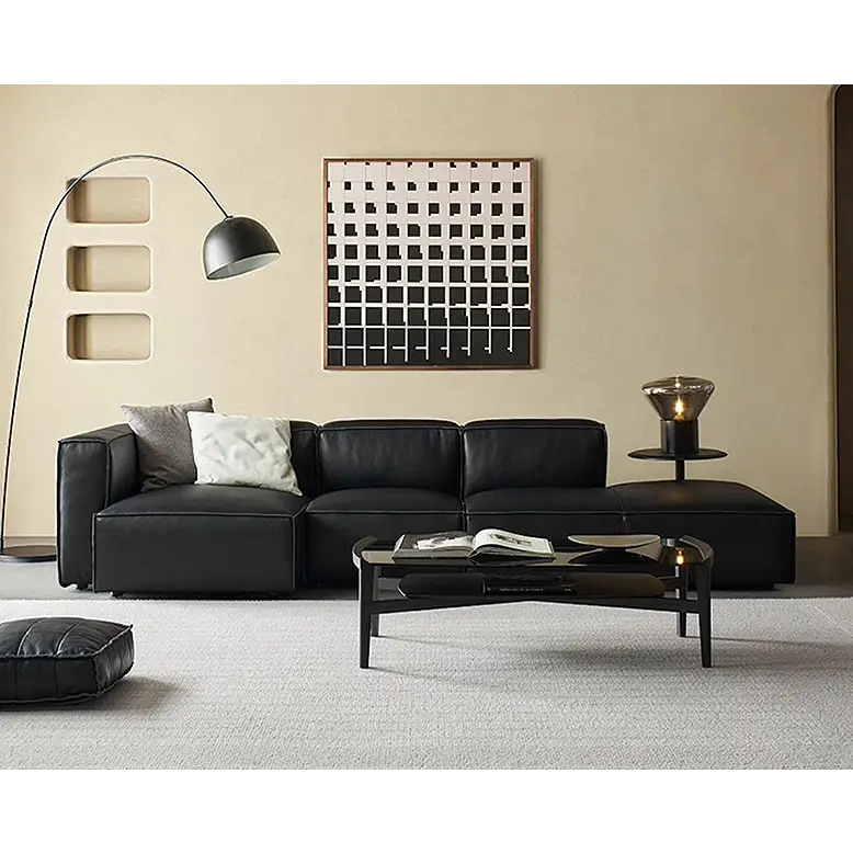 Hebe Three Seater / Four Seater Corner Sofa Real Leather - Sofa