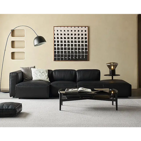 Hebe Three Seater / Four Seater Corner Sofa Real Leather - Sofa