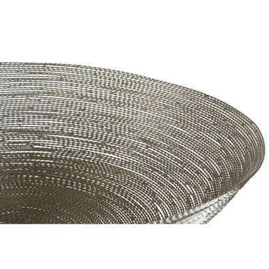 Hege nickel wire silver decorative bowl with a sleek interwoven metallic mesh design and subtle sheen decorative bowl
