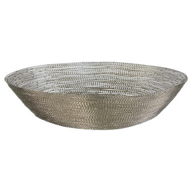 Hege nickel wire silver decorative bowl with a textured woven metal pattern perfect silver decorative bowl