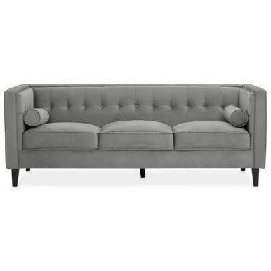 Helia 3 Seat Grey Velvet Sofa