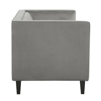 Helia 3 Seat Grey Velvet Sofa
