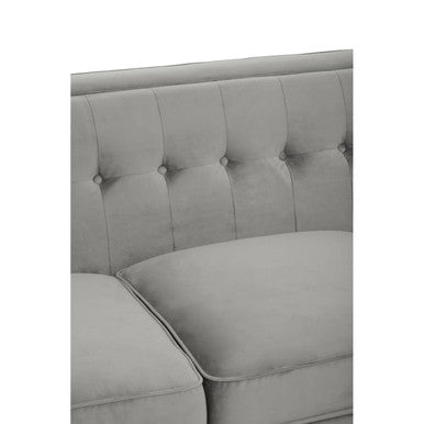 Helia 3 Seat Grey Velvet Sofa