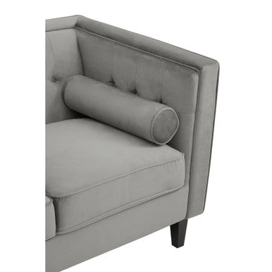 Helia 3 Seat Grey Velvet Sofa