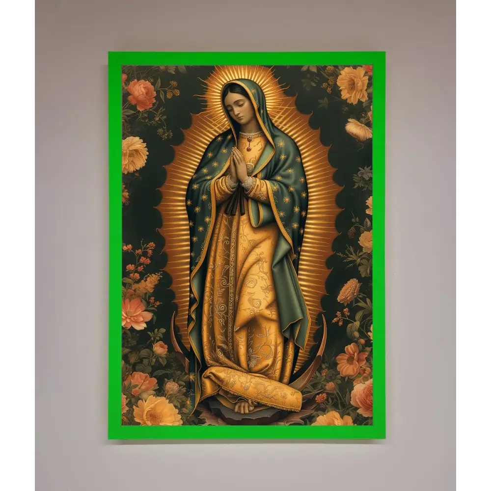 Hello Mary Framed Print - B0 (100 x 141 cm) / Neon Dark Green - Framed Print