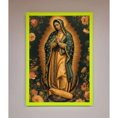 Hello Mary Framed Print - B0 (100 x 141 cm) / Neon Green - Framed Print