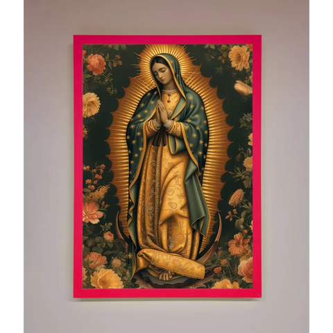 Hello Mary Framed Print - B0 (100 x 141 cm) / Neon Pink - Framed Print