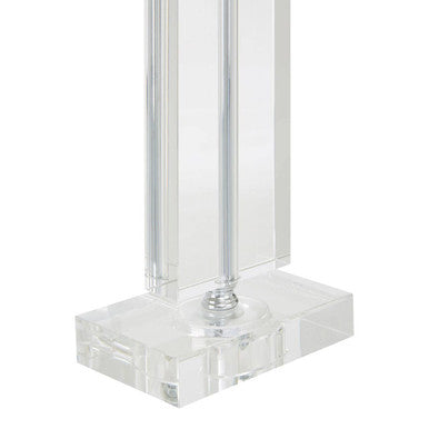 Helma rectangular table lamp clear acrylic with polished chrome accents modern rectangular table lamp design