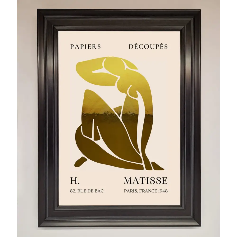 Henri Matisse Figure Foil Print - A1 (59.4 x 84.1 cm) / Matt Black - Framed Print