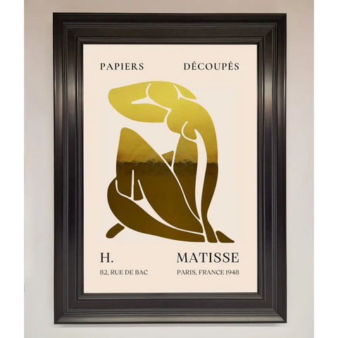 Henri Matisse Figure Foil Print - A1 (59.4 x 84.1 cm) / Matt Black - Framed Print