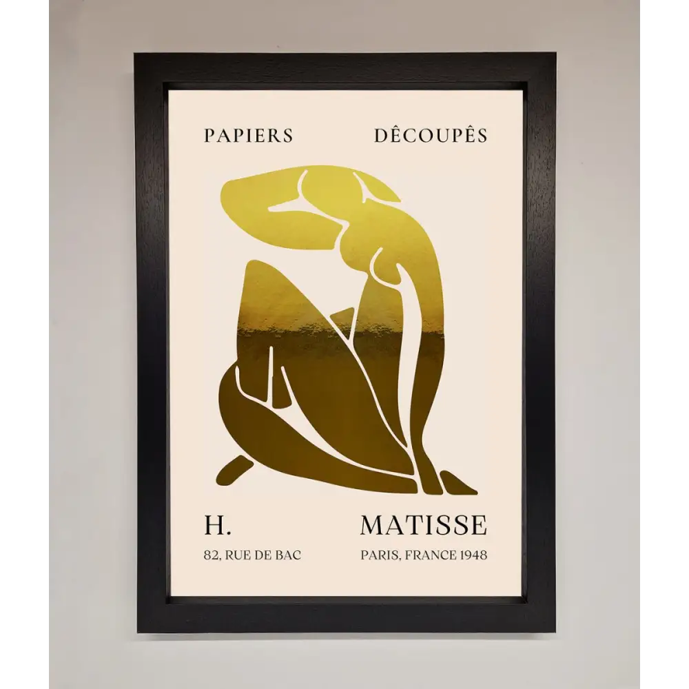 Henri Matisse Figure Foil Print - A3 (29.7 x 42 cm) / Black - Framed Print